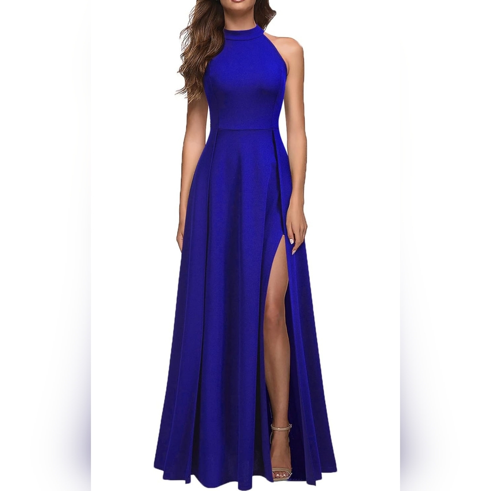 Evening dress Women's Halter Neck Sexy Split Cocktail Party Maxi Long Formal